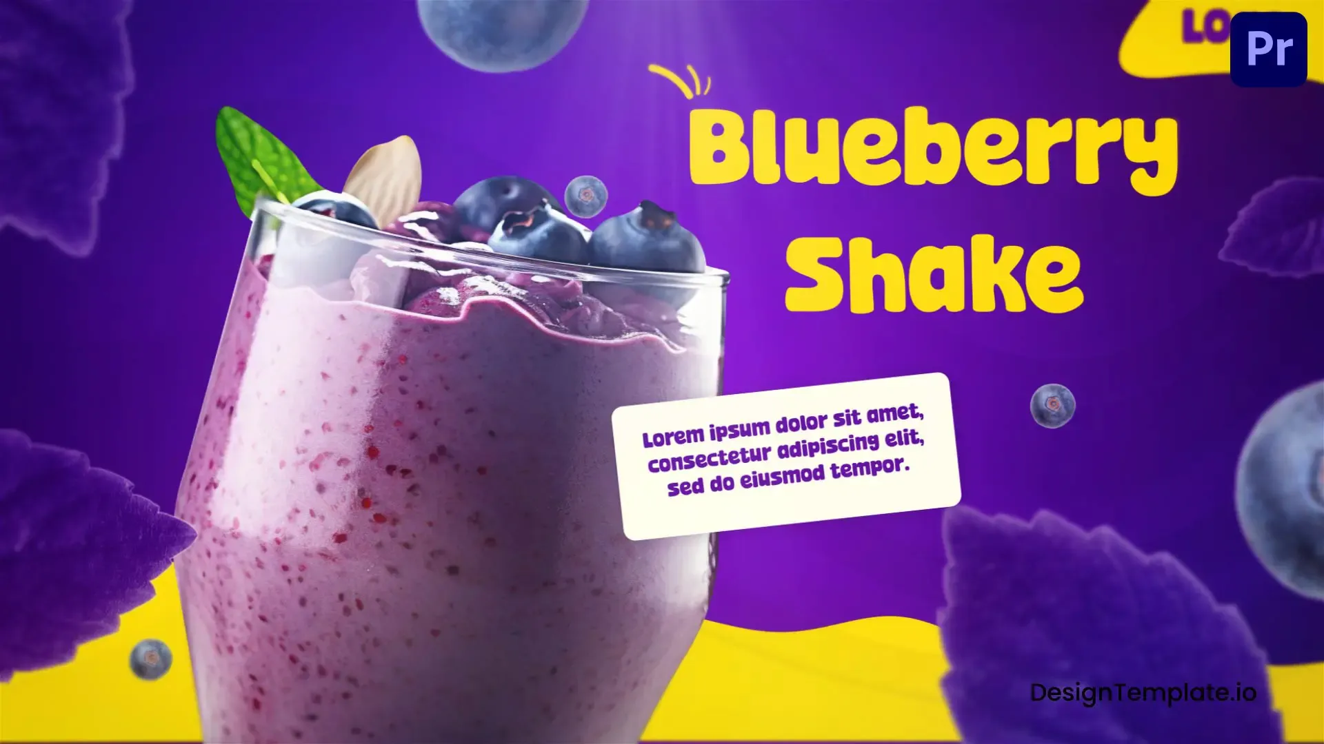 Creative Blueberry Shake Menu Slideshow